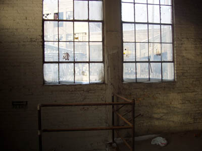 A picturesque view of the Powerhouse can be had out the window.